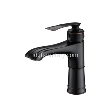 Faucet Wastafel Lubang Tunggal Kuningan Hitam